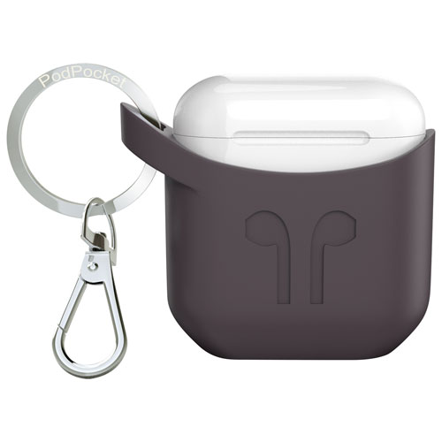 PodPocket Scoop Silicone Case for AirPods - Cocoa Grey