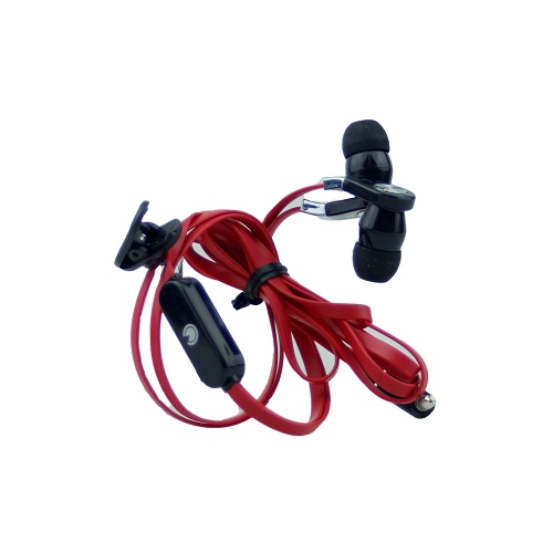TopSave 3.5mm Premium Quality Personal Earbud Handsfree w/Answer or Cut off Phone Call Button Plus Clip, Red