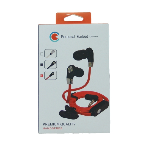 TopSave Écouteurs personnels de qualité supérieure 3,5 mm mains libres avec bouton de réponse ou de coupure d'appel téléphonique, plus clip, rouge