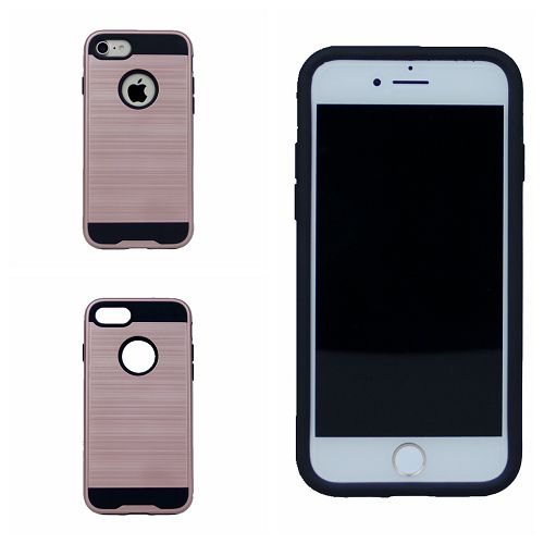 TopSave Blushed Texture PC+TPU Hard Cover Case For Iphone 7+, Iphone 8+, Rose Gold