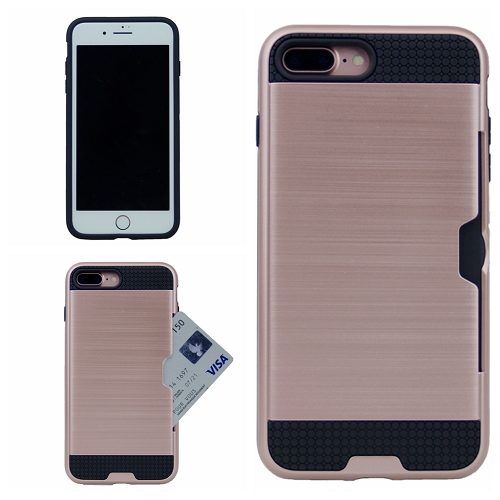 TopSave Iphone 7/8 Plus Blush w/Card Slot Hard Cover Case, Rose Gold