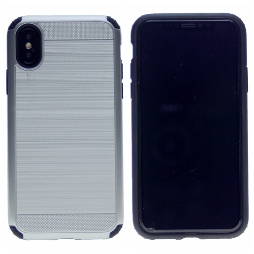 Final Sale! TopSave Blushed Texture PC+TPU Hard Cover Case For Iphone XR, Silver