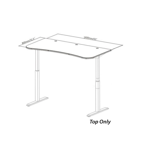 Bureau de jeu de 63 po Uni-DT de Boost Industries avec tapis pour bureau/tapis de jeu