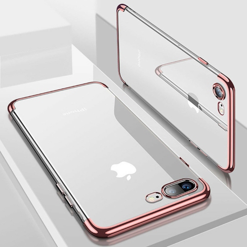 Clear Silicone Slim Soft Case Cover For iPhone 7 Plus / 8 Plus Plated Bumper