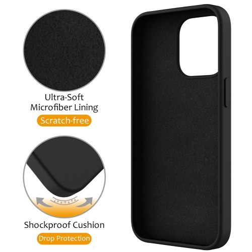 TopSave Magnetic Ring Stand Liquid Silicone Slim Thin Shockproof Protective Cover for iPhone 16 Pro 6.3", Black