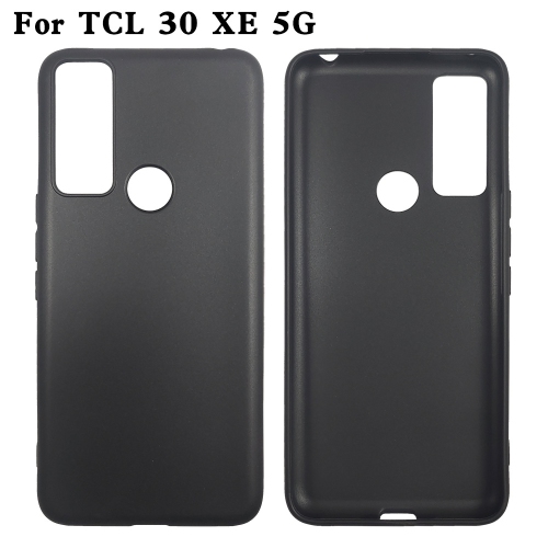 TopSave Soft Gel Rubber Matt Back TPU w/Glossy Bumper Case For TCL 30XE 5G 6.52", Black