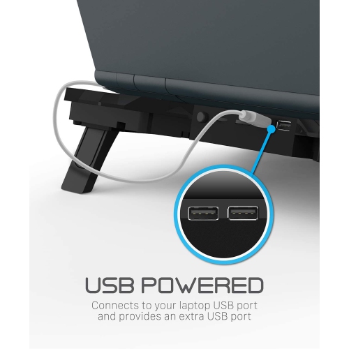 4 Fan Cooling Pad for 13" to 17-inch Gaming Laptop PS4 MacBook Pro, 1200 RPM Max 75CFM Air Flow, USB Powered Quiet Cooler Fan Portable Stand with