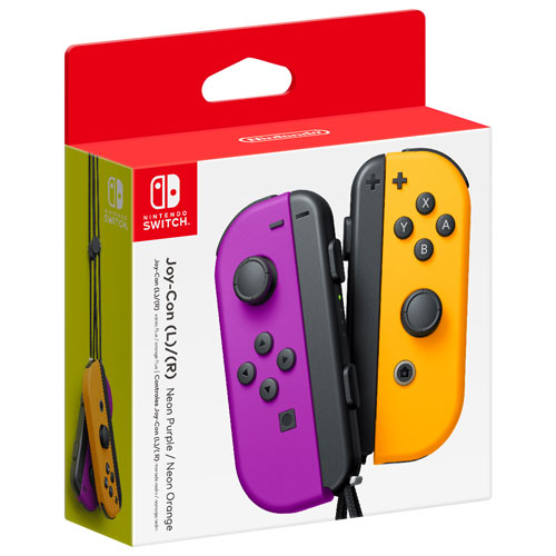 Manettes gauche et droite Joy-Con pour Nintendo Switch - Violet néon - Orange néon