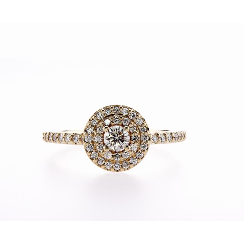 MYDIAMOND  14K Double Halo Bridal Engagement 0.50Ctw Diamond Ring- Size 6 In Multicolor