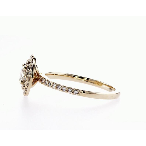 14K Double Halo Bridal Engagement 0.65Ctw Diamond Ring- Size 6