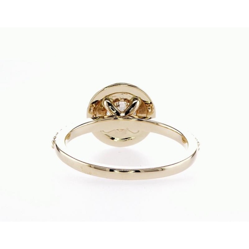14K Double Halo Bridal Engagement 0.65Ctw Diamond Ring- Size 6