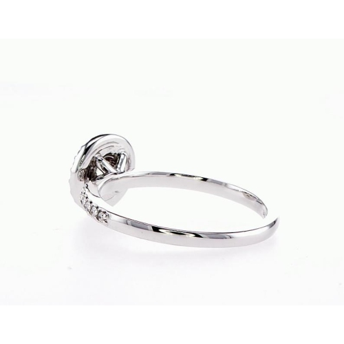 14K Double Halo Bridal Engagement 0.46Ctw Diamond Ring- Size 6