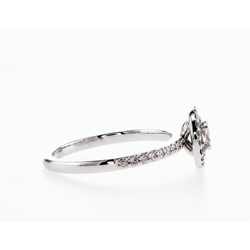 Bague de fiançailles à double halo avec diamant 0,46 ct - taille 7