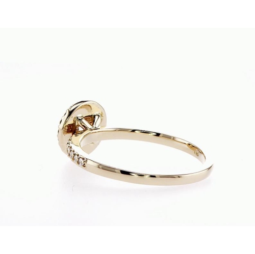 14K Double Halo Bridal Engagement 0.46Ctw Diamond Ring- Size 6