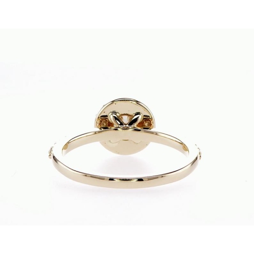 14K Double Halo Bridal Engagement 0.46Ctw Diamond Ring- Size 6