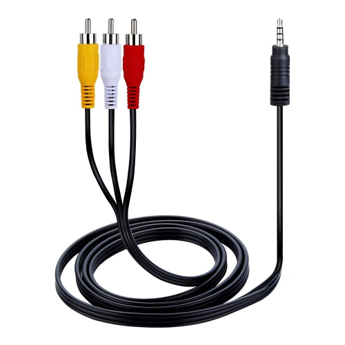 AxGear – Câble convertisseur audio-vidéo audio-vidéo auxiliaire mâle 3,5 mm vers 3 RCA audio-vidéo mâle, câble adaptateur TV