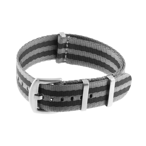 StrapsCo Bracelet de Montre NATO en Nylon Tissé de Prime - 18mm 20mm 22mm 24mm - 22mm - Gris, Noir et Gris