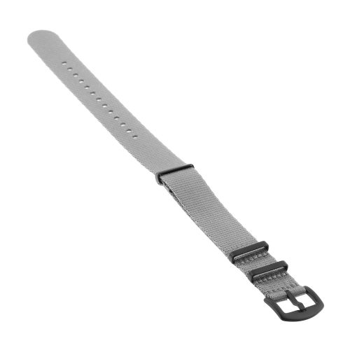 StrapsCo Premium Woven Nylon Seat Belt NATO Watch Band Strap with Black Buckle - 18mm - Grey