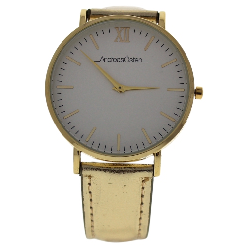 ANDREAS OSTEN  Ao-188 Hygge - Gold/white Dial/gold Leather Strap Watch By for Women - 1 PC Watch In Multicolor