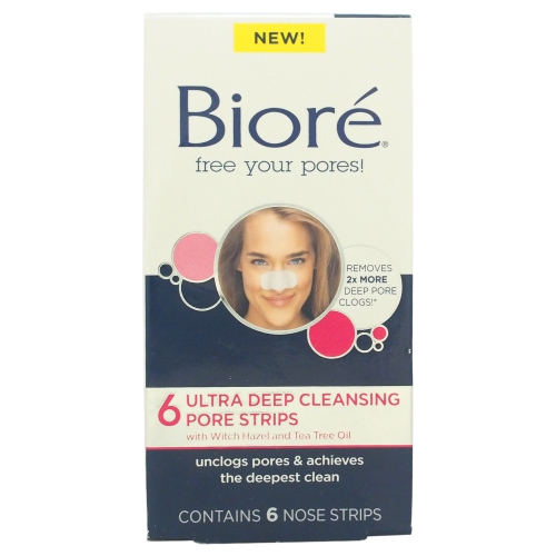Ultra Deep Cleansing Pore Strips by Biore for Unisex - 6 Pc Pore Strips