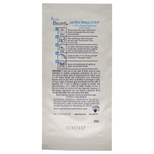 Ultra Deep Cleansing Pore Strips by Biore for Unisex - 6 Pc Pore Strips