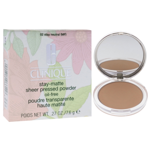 Stay-Matte Sheer Pressed Powder - 02 Stay Neutral - Dry Combination To Oily by Clinique for Women - 0.27 oz Powder