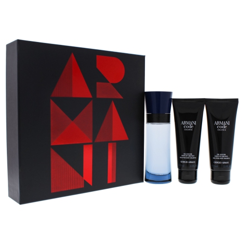 Armani Code Colonia by Giorgio Armani for Men - 3 Pc Gift Set 2.5oz EDT Spray, 2 x 2.5oz All Over Body Shampoo