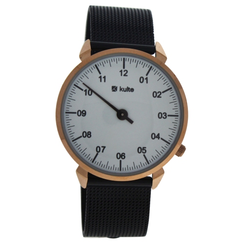 KU15-0017 3 Planets - Rose Gold/Black Stainless Steel Mesh Bracelet Watch by Kulte for Unisex - 1 Pc