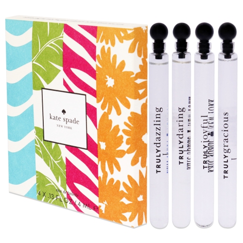 Ensemble d'échantillons 100 % Mini de Kate Spade pour femmes - Ensemble-cadeau miniature de 4 pièces 4 x 4 ml EDT Splash vraiment éblouissant,