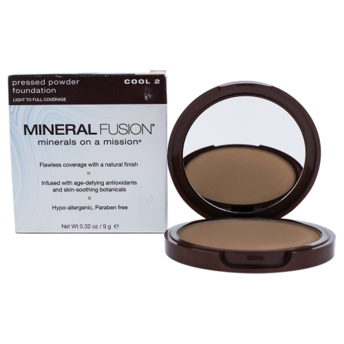 Pressed Powder Foundation - 02 Cool by Mineral Fusion for Women - 0.32 oz Foudation