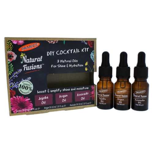 Natural Fusions Shine and Hydration DIY Cocktail Kit by Palmers for Unisex - 3 x 0.33 oz Jojoba Oil,