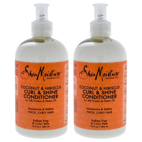 Coconut & Hibiscus Curl & Shine Conditioner by Shea Moisture for Unisex - 13 oz Conditioner - Pack o