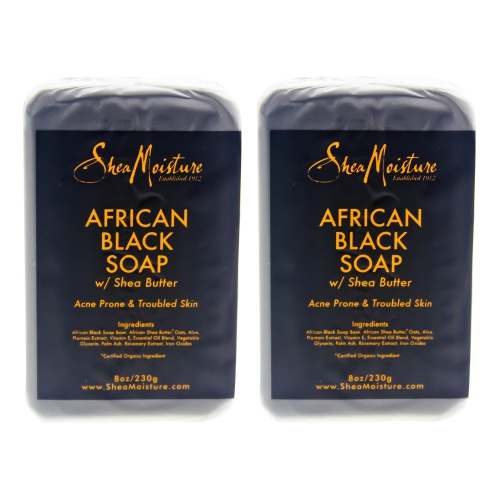 African Black Soap Bar Acne Prone and Troubled Skin by Shea Moisture for Unisex - 8 oz Bar Soap - Pa