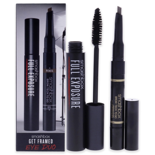 Get Framed Eye Duo by SmashBox for Women - 2 Pc 0.1oz Brow Tech Togo Crayon Et Gel, 0.007oz Pencil - 539 Brunette a Dual Ended Brow , 0.32oz Full