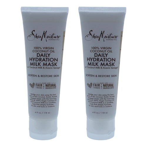 100% Virgin Coconut Oil Daily Hydration Milk Mask by Shea Moisture for Unisex - 4 oz Mask - Pack of