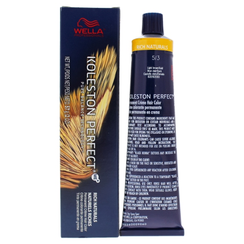 Koleston Perfect Permanent Creme Haircolor - 5 3 Light Brown-Gold by Wella for Unisex - 2 oz Hair C