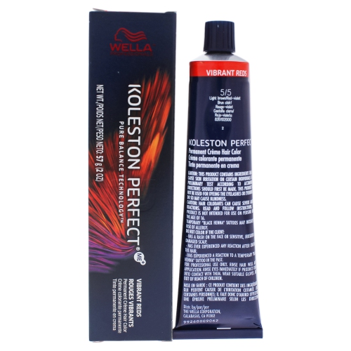 Koleston Perfect Permanent Creme Haircolor - 5 5 Light Brown-Red-Violet by Wella for Unisex - 2 oz