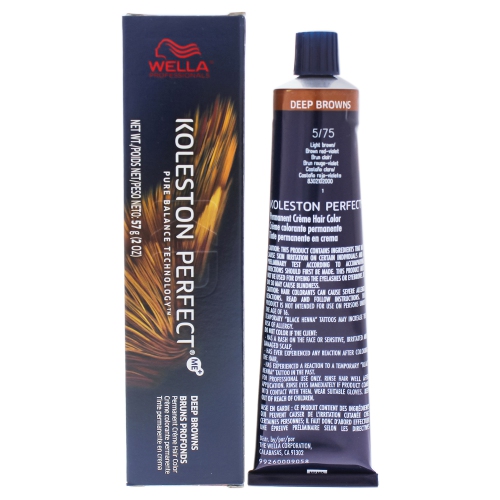 Koleston Perfect Permanent Creme Haircolor - 5 75 Light Brown-Brown Red-Violet by Wella for Unisex