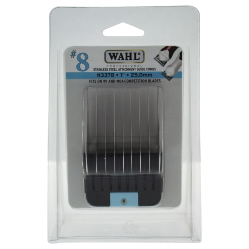 Stainless Steel Attachment Comb - # 8 For Cuts 1 Black by WAHL Professional for Men - 1 Pc Comb