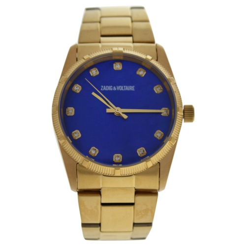 ZVF220 Blue Dial/Gold Stainless Steel Bracelet Watch by Zadig and Voltaire for Unisex - 1 Pc Watch