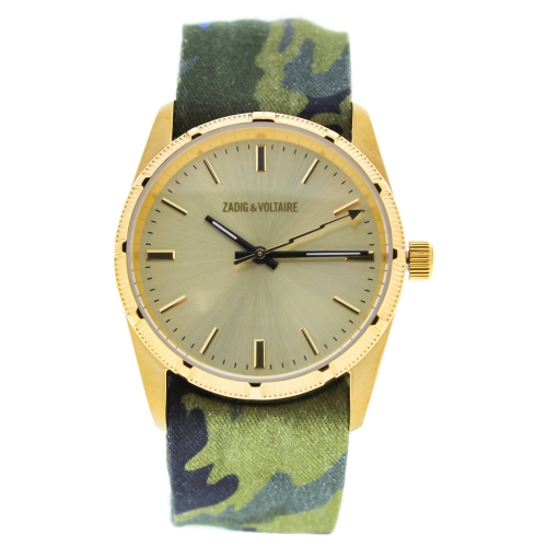 ZVF204 Gold/Green Multicolor Cloth Bracelet Watch by Zadig and Voltaire for Women - 1 Pc Watch