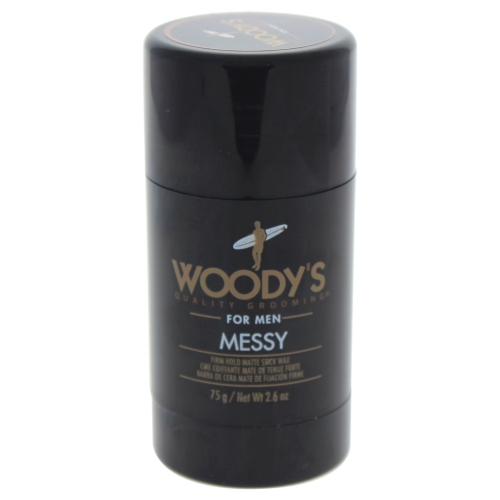 Messy Firm Hold Matte Stick Wax by Woodys for Men - 2.6 oz Deodorant Stick