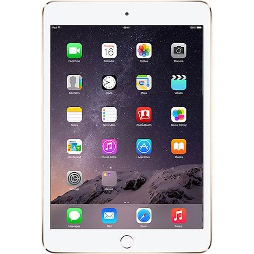 Apple iPad mini 3 7.9" screen 64GB - WiFi + Cellular (2014 - A1600) Gold - Certified Refurbished by APPLE - Refurbished condition - CA$217.99