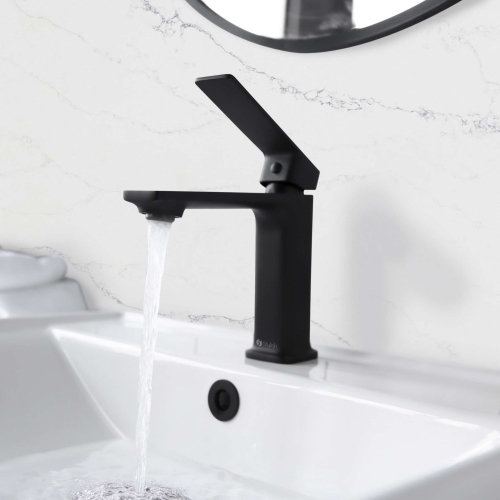 Stylish Vita Single Handle 6" Matte Black Bathroom Faucet B-102N