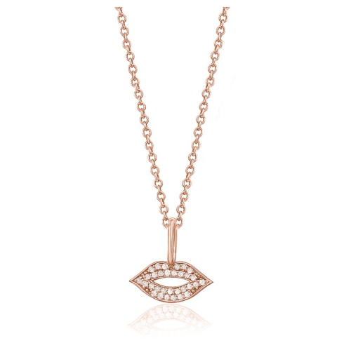 MYDIAMOND  14K Lip Shaped 0.16Ctw Pendant Necklace In Multicolor