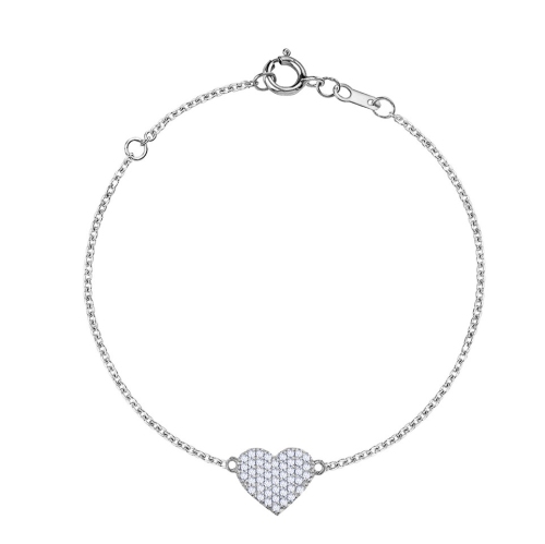 MYDIAMOND  14K Single Pave 0.30Ctw Diamond Heart Bracelet In Multicolor