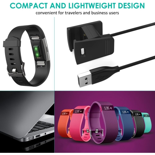Chargers USB Charging Cables for Fitbit Charge 2 Wireless Activity, 2 Pack Replacement Smart-Watch Charging Cables