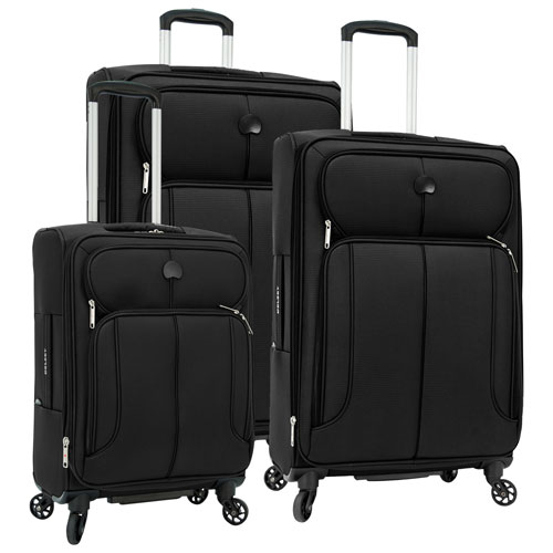 Ensemble de 3 valises souples extensibles Monaco de DELSEY - Noir