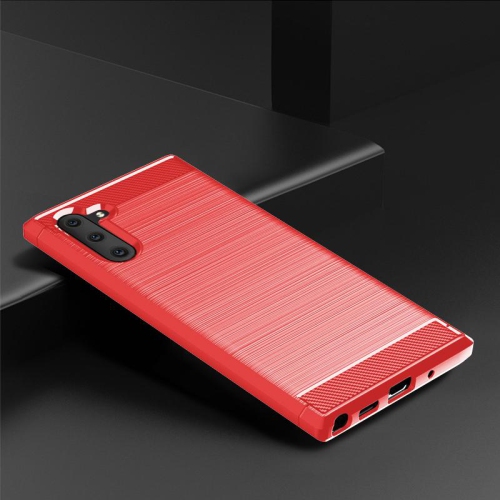 PANDACO Red Brushed Metal Case for Samsung Galaxy Note 10
