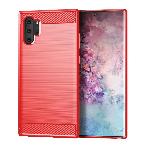 PANDACO Red Brushed Metal Case for Samsung Galaxy Note 10+